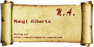 Mangl Alberta névjegykártya